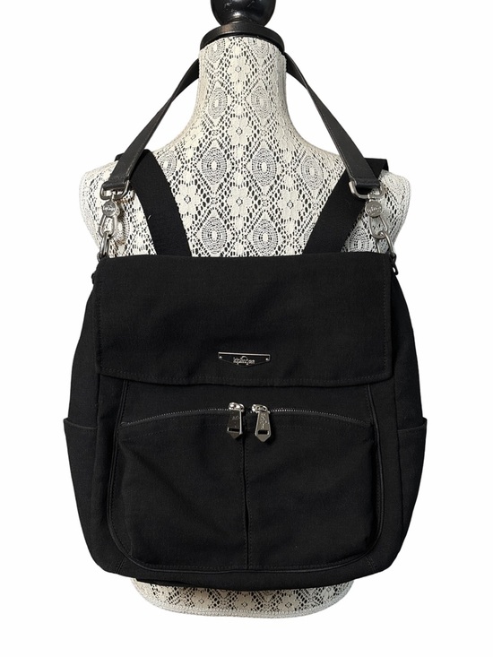 Kipling Black Convertible Backpack Crossbody Bag Multi Pocket Nylon Large Travel